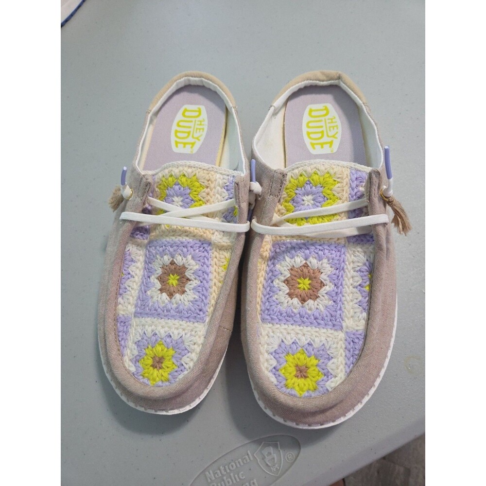 Hey Dude Women's Slip Cottage Crochet Mule 9 Shoes Sneakers - Picture 1 of 5